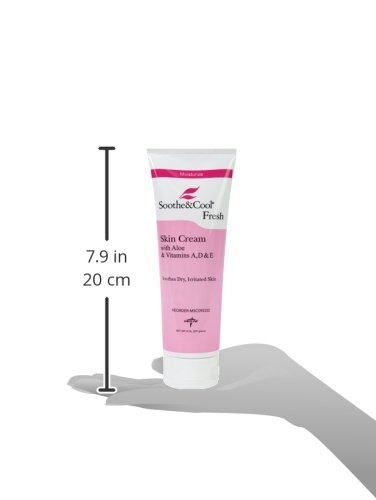 Medline Crema hidratante calmante y fresca, con aloe y vitamina E, perfumada, tubo de 8 onzas (paquete de 2)