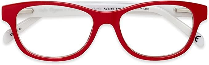 Sofia Vergara x Foster Grant Linda – Lentes de lectura con luz azul multienfoque para mujer, cuadrados, rojo, 1.75, Rojo –