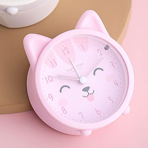 Niños Lindo Animal PerroGato Despertador Silencioso No Ticking Silicona Reloj Noche Luz Reloj De Viaje