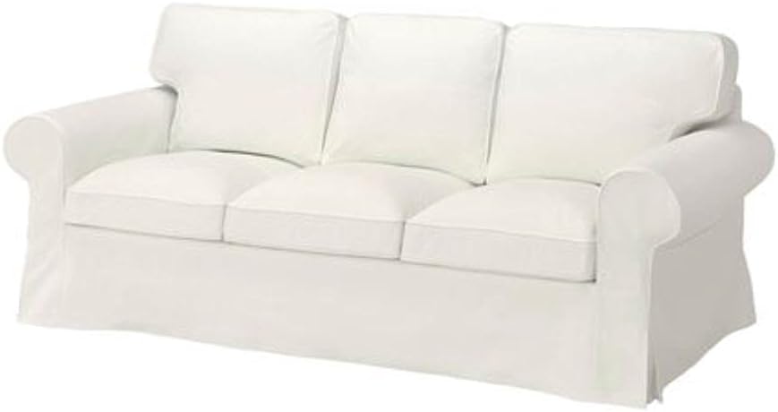 Funda de repuesto para sofá compatible con IKEA Ektorp, color blanco blando, funda para sofá IKEA ektorp (funda de 3 asientos (no es compatible con