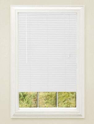 Persiana de vinilo blanca prémium de 1 pulgada de ancho x 48 pulgadas de largo (tamaño real 17 x 48 pulgadas)