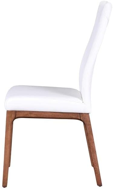 Milan Esmeralda – Juego de comedor de 5 piezas de chapa de nogal con sillas de madera blanca de 2 tonos