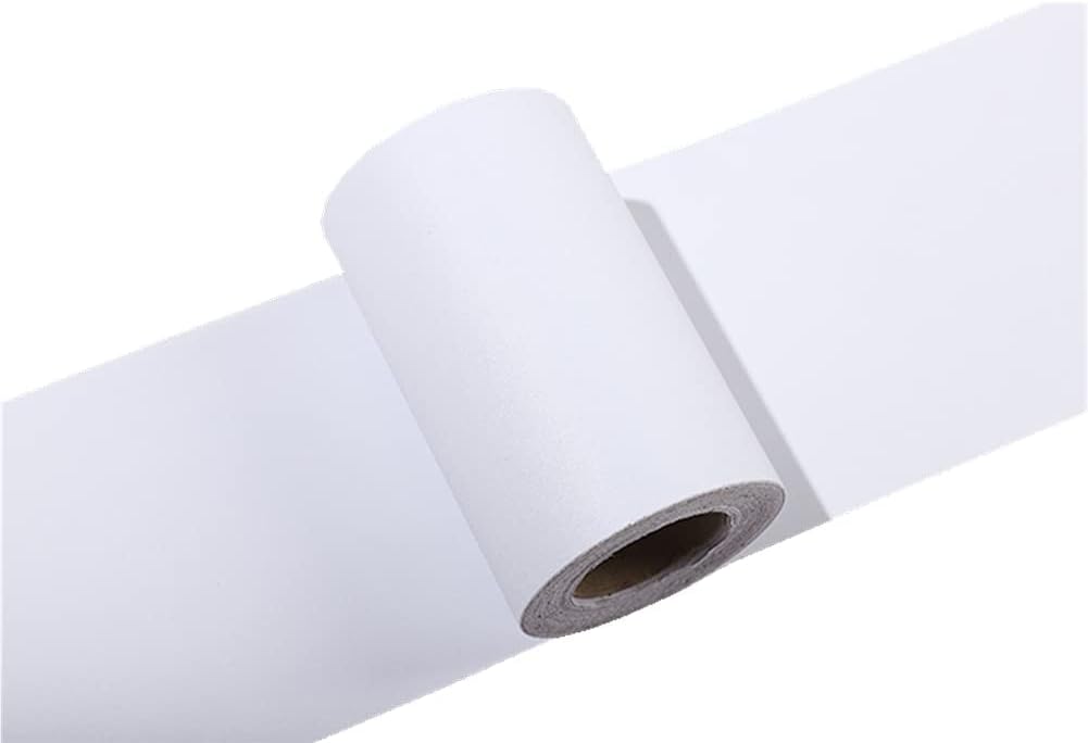 Papel tapiz autoadhesivo de color sólido esmerilado, borde impermeable, fácil de aplicar, azulejos de cocina y baño, 4 x 196 pulgadas (blanco)