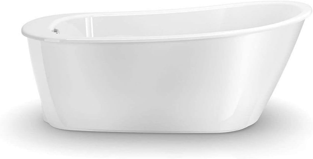 Sax – Bañera de drenaje reversible independiente de 5 pies, color blanco