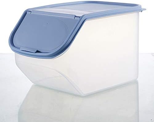 E – Juego de recipientes grandes de almacenamiento de alimentos con tapas, plástico sin BPA para cocina y despensa, organizador de plástico para