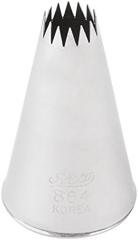 Ateco # 864 – Punta de pastelería francesa de 0.38 pulgadas de diámetro de apertura, acero inoxidable