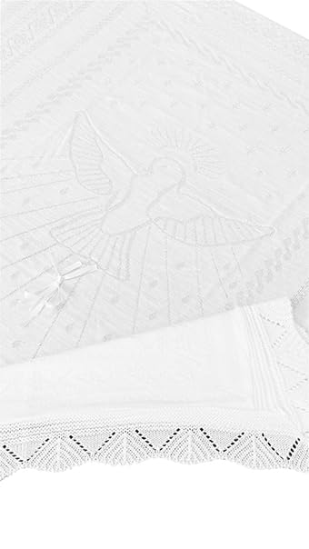 A&C Quinceañeras and More Sabanita Blanca para Nino Dios Tejida Hand Knitted blanket for nino dios Cobijita para nino dios Espiritu Santo hand
