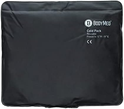 BodyMed Paquetes fríos de uretano negro resistente, bolsa de hielo flexible reutilizable para lesiones – Paquete de gel frío – Tamaño estándar, 14