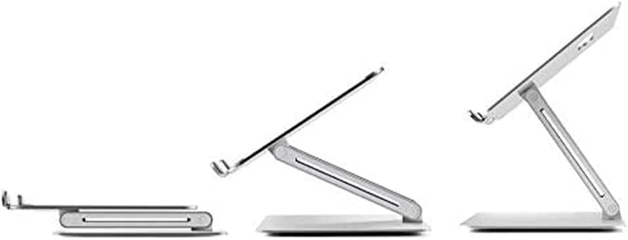 Soporte ergonómico plegable de altura ajustable portátil para portátil de 10 a 16 pulgadas compatible con soporte de escritorio MacBook (plata)
