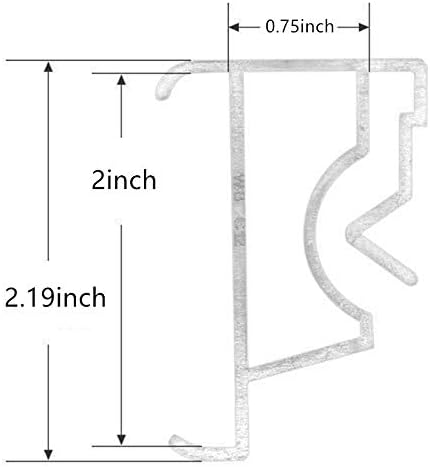 Clips de cenefa de 2 pulgadas, 5 piezas de plástico transparente oculto para cenefa de ventana, clip de sujeción horizontal de imitación y madera