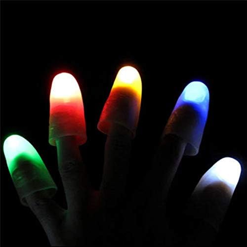 SUMAG Luces intermitentes de dedos, 2 pares, luz LED de trucos de magia accesorios para niños increíbles juguetes de brillo fantástico para niños