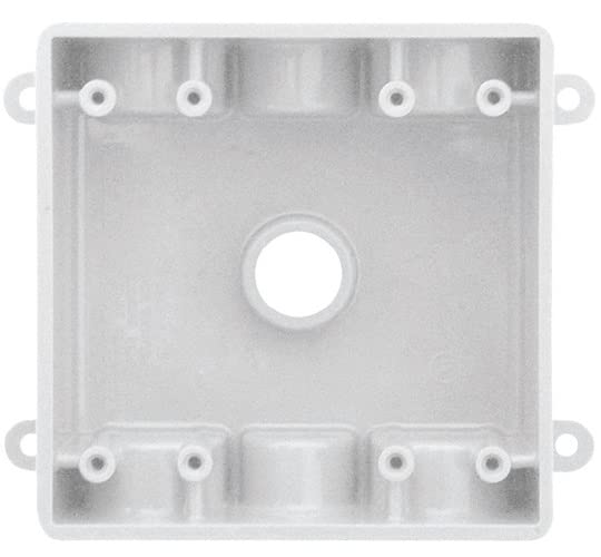 Sealproof Caja de toma de corriente eléctrica para exteriores no metálica de 2 bandas de 7 agujeros con tomas roscadas de 34 y 12 pulgadas, lugares
