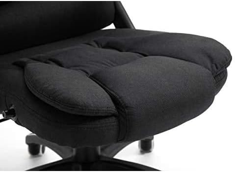 daals Silla de oficina reclinable ejecutiva extra acolchada (tela negra)
