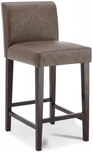 CHITA Juego de 2 taburetes de bar de altura de mostrador, taburetes de bar tapizados de altura de asiento de 25 pulgadas, de piel sintética en
