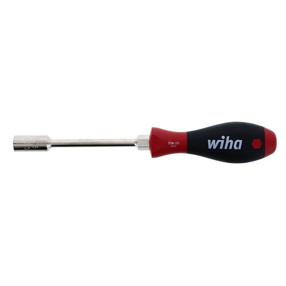 Wiha 34774 Destornillador de tuercas con refuerzo hexagonal y mango SoftFinish, pulgadas, 716 pulgadas