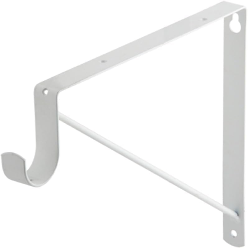 6 soportes de armario de barra y estante de 10 x 12 pulgadas, color blanco resistente, sin tornillos