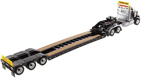 para tractor internacional HX520 Tandem Day Cab con remolque XL 120 Lowboy en negro 150 DIECAST modelo acabado camión