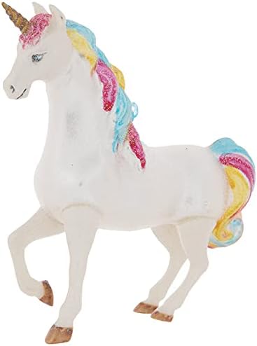 Adorno de unicornio navideño de cristal