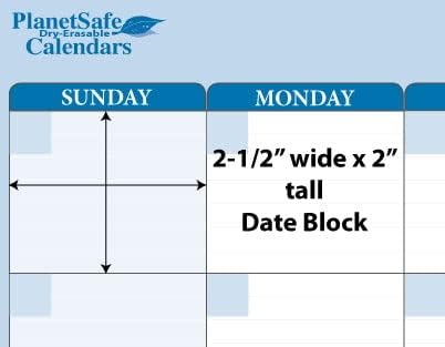 PlanetSafe Calendars – Calendario de pared horizontal de 120 días, planificador de pared borrable en seco y húmedo de 4 meses, calendario mensual