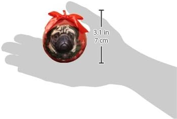 Bola a prueba de roturas de adorno de Navidad de Pug fácil de personalizar A para los amantes del pug