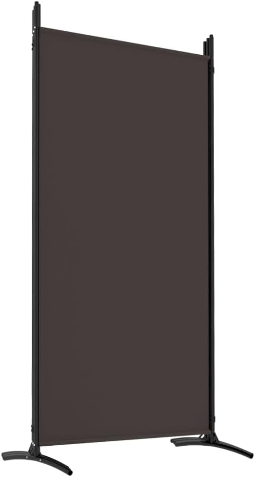 vidaXL Divisor de habitación marrón, pantalla de 6 paneles, 204.7 x 70.9 pulgadas, tela duradera 100% poliéster, reforzado con hierro, plegable,