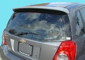 JSP Alerón de techo de repuesto para Chevrolet Aveo de 5 puertas 2007-2011, estilo OE, fibra de vidrio reforzada, imprimación gris, lijado suave,