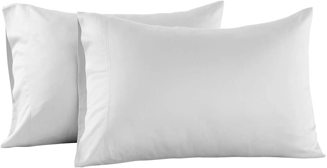 DecoLinen Funda de almohada de percal 100% algodón, tamaño King, 200 hilos, prelavada