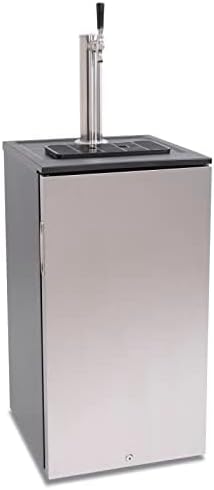BHTOP Kegerator, dispensador de cerveza de barril, enfriador de bebidas de acero inoxidable, cilindro de CO2 montado, control de temperatura,