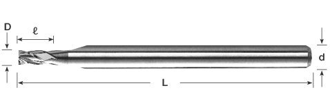 KYOCERA 1820-1406L313 Serie 1820 Fresa de extremo cuadrado de longitud de trozo, carburo, AlTiN, ángulo de 30 grados, 4 flautas, diámetro de corte
