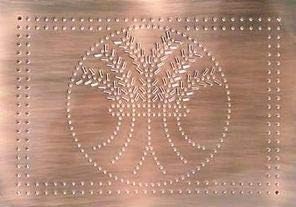 Panel de estaño seguro para tartas con patrón de tallos de trigo de cobre  Paneles de estaño perforados para uso horizontal  Caja fuerte para