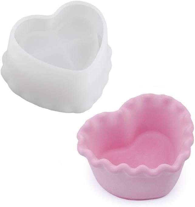 Soporte para hacer velas, moldes de resina en forma de corazón, maceta suculenta, moldes de silicona, molde epoxi para almacenamiento de joyas,