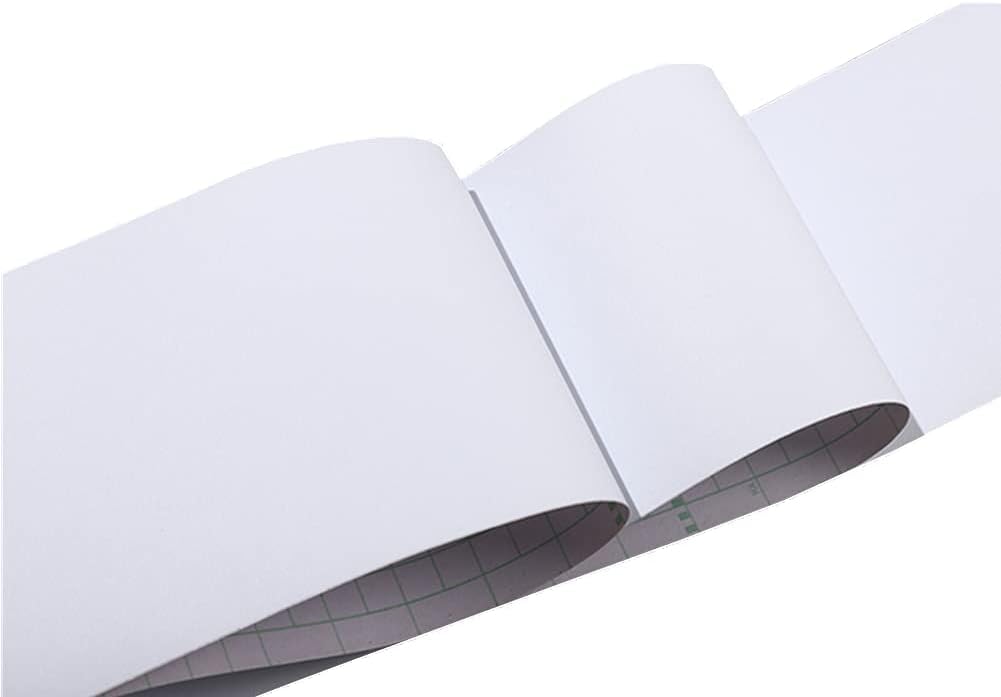 Papel tapiz autoadhesivo de color sólido esmerilado, borde impermeable, fácil de aplicar, azulejos de cocina y baño, 4 x 196 pulgadas (blanco)