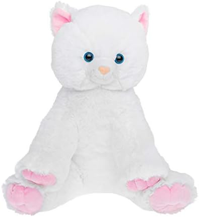 Peluche de gato blanco feliz de 16 pulgadas – We Stuff ‘Em…You Love ‘Em