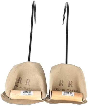Red Rooster Gancho para heno con protector de cuero de 15 pulgadas, acero plano, paquete de 2