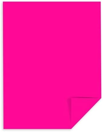Papel de color, 24 libras, 8 12 x 11, fucsia bola de fuego, 100 hojas