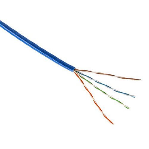 Cable Ethernet de red CAT5E azul de 200 pies 350 MHz UTP 24 AWG CM cobre sólido 4 pares de chaqueta de PVC azul UTP de alta velocidad Ethernet