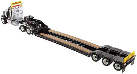 para tractor internacional HX520 Tandem Day Cab con remolque XL 120 Lowboy en negro 150 DIECAST modelo acabado camión