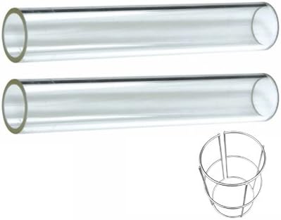 Reemplazo de tubo de vidrio para calentadores de patio estilo pirámide de 4 lados altos  Reemplazo de tubo de vidrio de cuarzo (2 piezas) con anillo