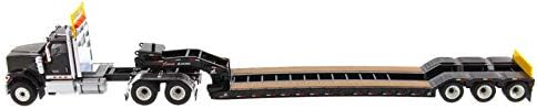 para tractor internacional HX520 Tandem Day Cab con remolque XL 120 Lowboy en negro 150 DIECAST modelo acabado camión