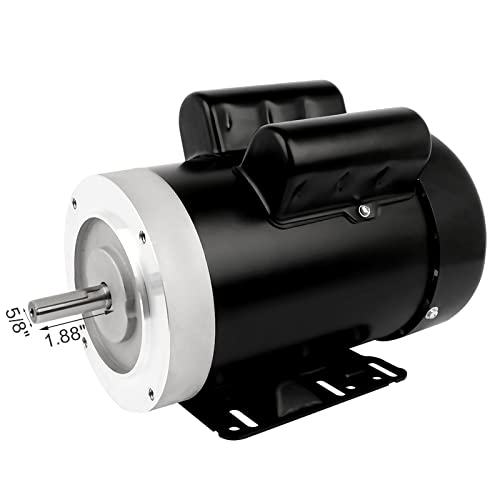 Motor eléctrico de 3HP Compresor 3450 RPM del motor eléctrico, monofásico 56C marco 208-230V 58″ eje 60Hz CWCCW TEFC