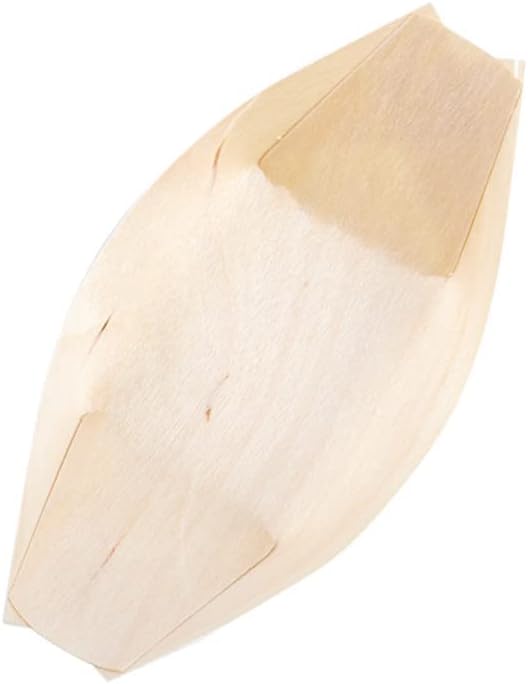 100 cubiertos de madera para sushi, barcos de madera, platos para sushi, recipiente de comida para barco de sushi, cuenco de madera adecuado para