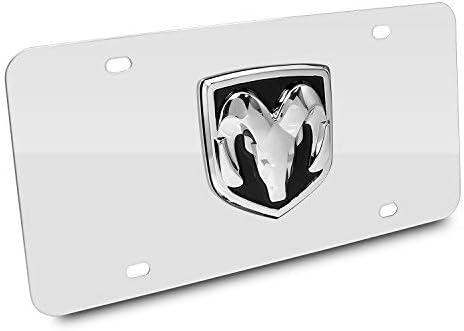 Hecho para RAM 3D Metal Logo Espejo Cromo Placa de matrícula de acero inoxidable
