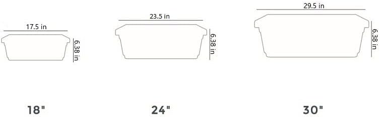 The HC Companies 17.5 Inch Venetian Rectangular Plant Saucer – Indoor Outdoor Plastic Plant Trays for Pots – 17.5″x7.5″x1.3″ White