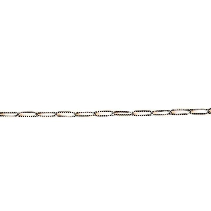 Antique Silver Textured Paperclip Link Charm Bracelet Base – D.I.Y. – BUILD YOUR CHARM BRACELET! (XX- Small – 5.75 inch)