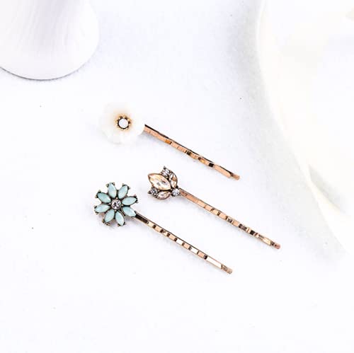 YADIRF Paquete de 6 pines vintage Bobby Horquilla Rhinestone Jeweled Elegant Unique para el cabello DIY Accesorio