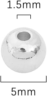 Cuentas espaciadoras redondas plateadas de 0.197 in 60 unids para la fabricación de joyas hallazgos no se deslustran
