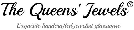 THE QUEENS’ JEWELS – Copa de vino sin tallo de cangrejo azul, 21 oz. – Elegancia costera con brillo de diamantes de imitación – Cristalería decorada