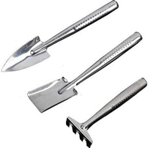 C&L Mini Garden 2 Paletas 1 Rastrillo Herramienta Set Acero Inoxidable Jardinería Plantación Kit Mango Antideslizante C&L Mini Garden 2 Paletas 1 Rastrillo Herramienta Set Acero Inoxidable Jardinería Plantación Kit Mango Antideslizante