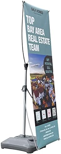 4UMedia&Displays – Soporte para pancartas prémium para exteriores e interiores, disponible en 24 x 63 pulgadas, 24 x 72 pulgadas, con base de agua