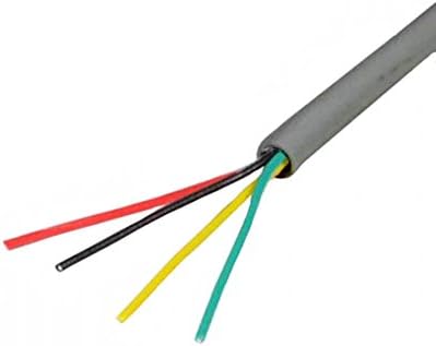 Cable de altavoz trenzado de 4 conductores de calibre 22 de 500 pies, cable de seguridad de audio gris, alambre de cobre ignífugo, aislamiento de